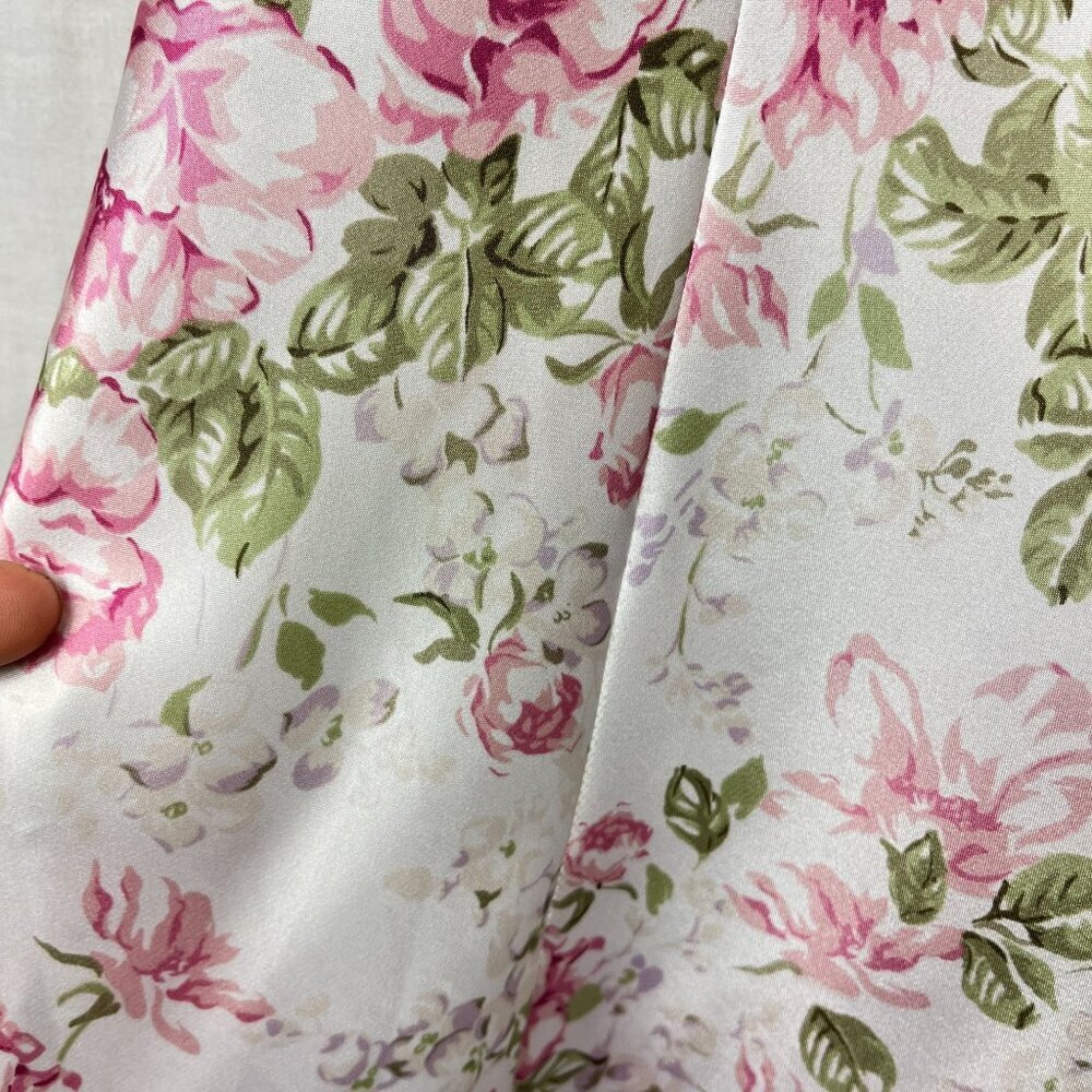 Vintage Fredericks Of Hollywood Floral Satin Cami Slip Dress Women M Cottage Y2K - Picture 2 of 10